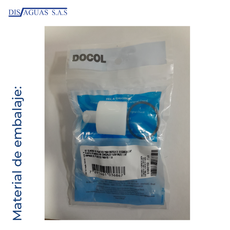 Kit cilindro para válvula de sanitario 1.¼" Docol - Imagen 2