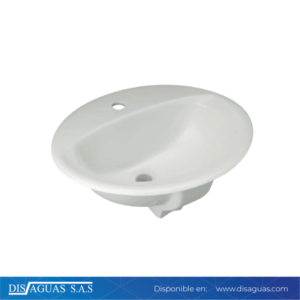 Lavamanos de mesón oval en porcelana